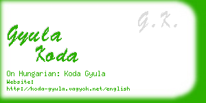 gyula koda business card